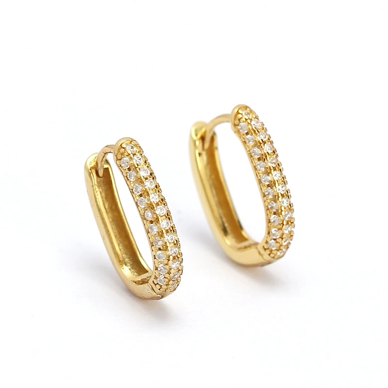 Earrings, shiny sophisticated universal zirconium, silver 925 sample, micro incrustation