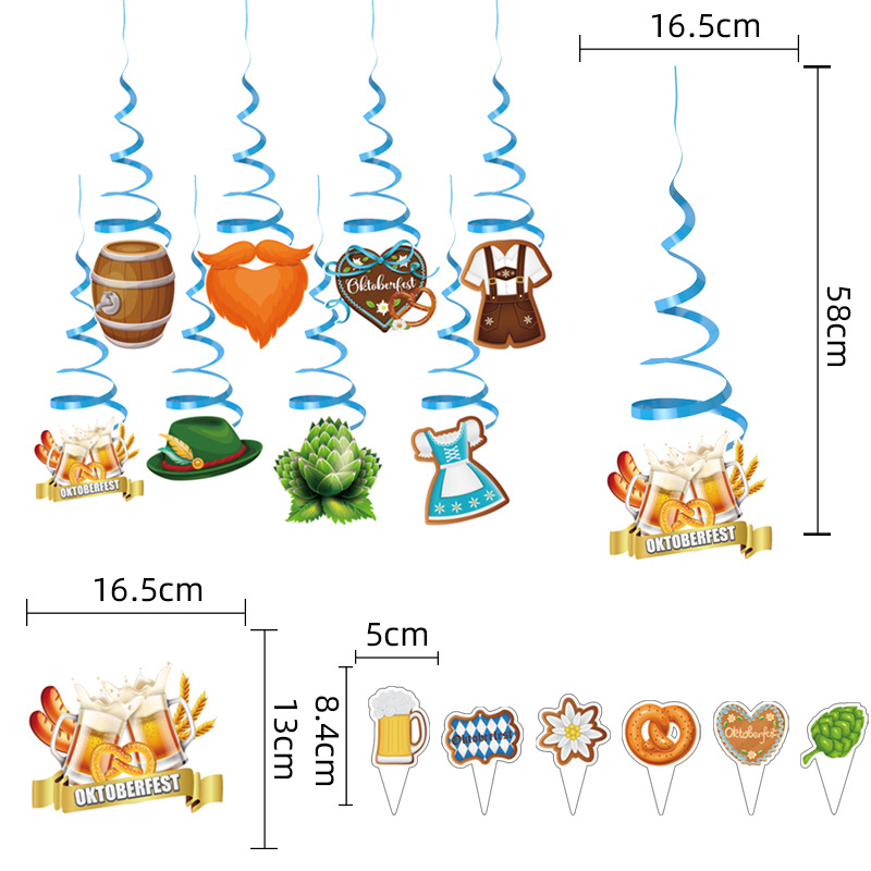 Amazon Oktoberfest tema decoración plato de papel desechable taza de papel tejido fiesta suministros traje