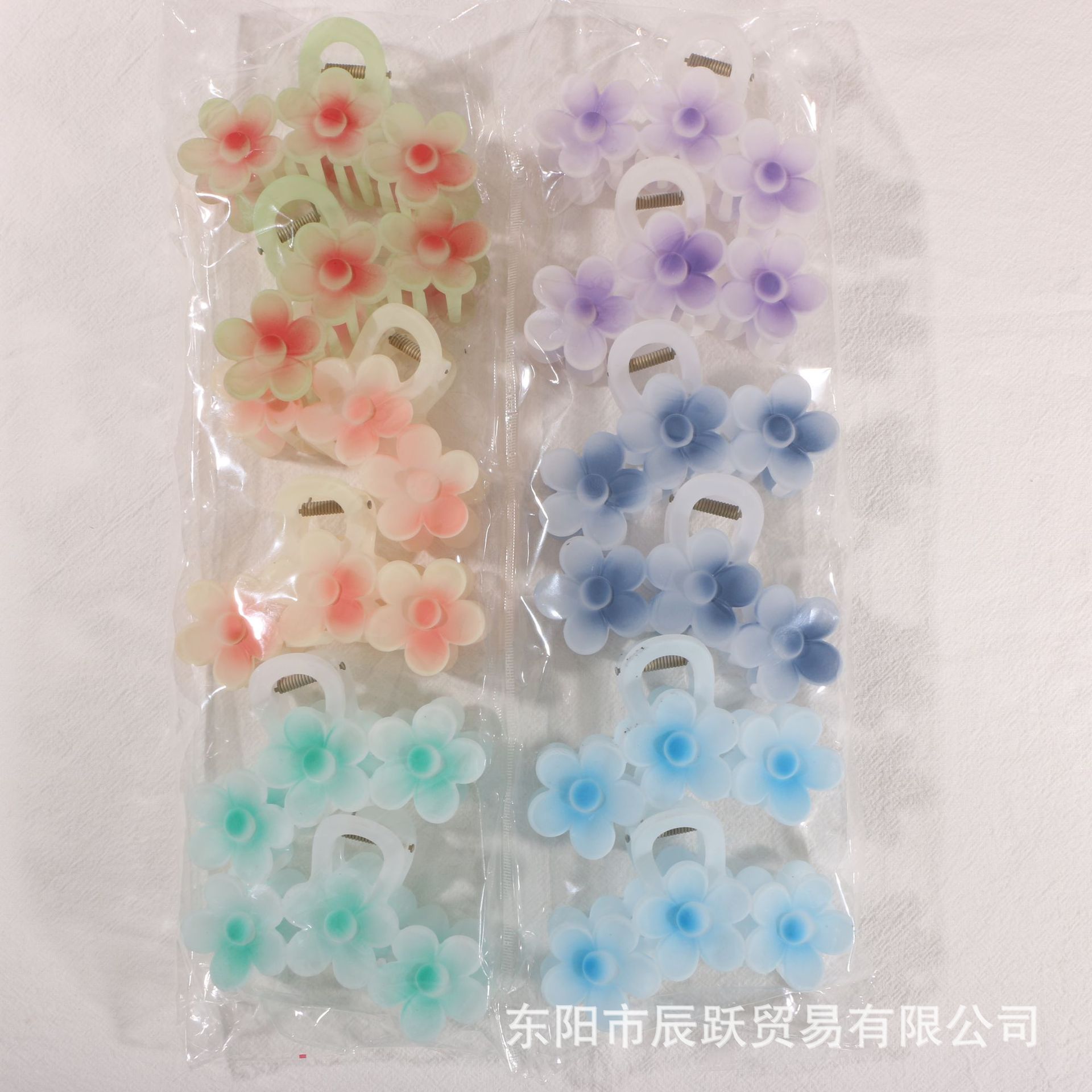 Nuevo color frangipani acrílico pinza para el cabello flor pinza de agarre de alta calidad elegante accesorio para el cabello de mujer pinza de tiburón de agarre lateral