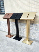 合同架菜单架不锈钢立式落地展示架玫瑰金资料架古铜广告牌折页架