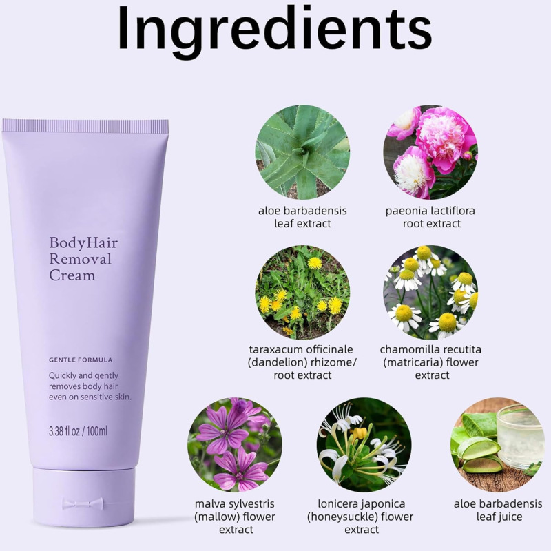 跨境爆款定制OEM Body Hair Removal Cream脱毛膏套装温和身体护|undefined