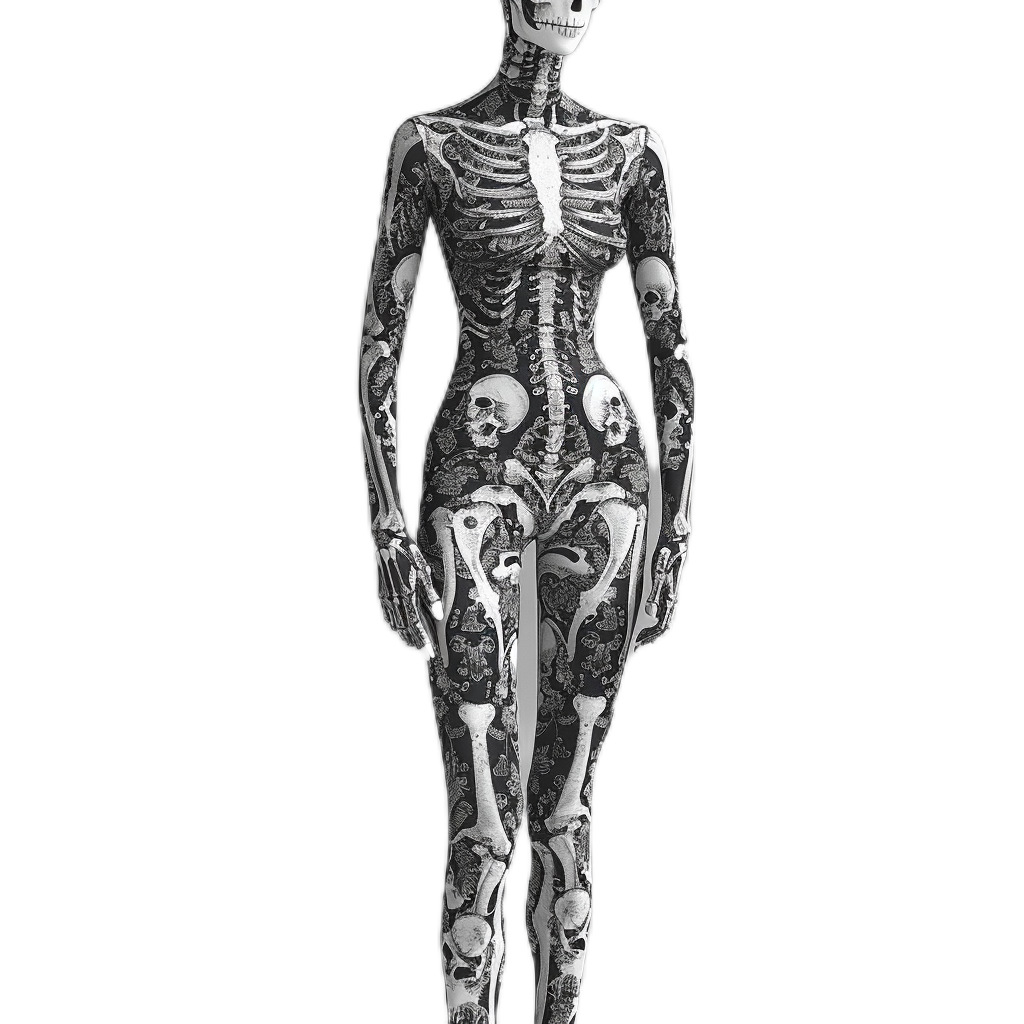 스켈레톤 점프수트 4종(타이츠+후드)