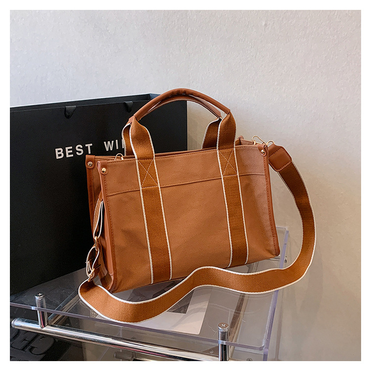 Bolso de lona de gran capacidad para mujer 2024 nuevo estilo coreano simple bolso de mensajero de un solo hombro bolso de viaje casual