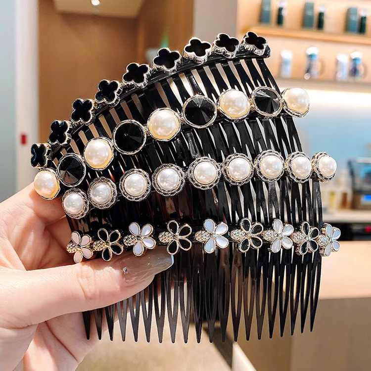 Korean version hair comb plug comb internet celebrity bangs hair clip back of the head hair clip anti-slip split hair gadget bun hair clip head ornament 