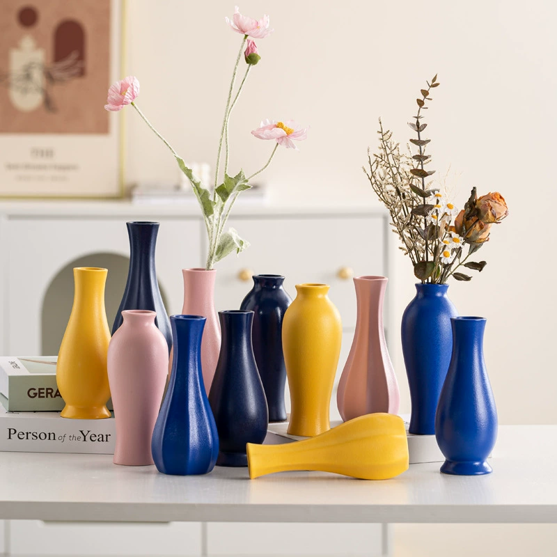 Северная матовая геометрическая моранди керамическая ваза американская минималистская современная гостиная домашняя украшение с сухим цветком