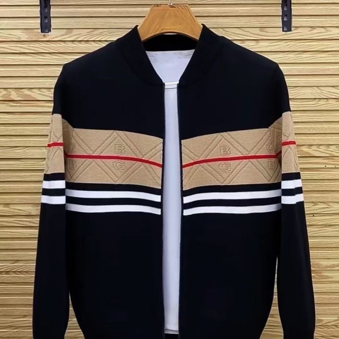 New Spring And Autumn Sense Baseball Collar Knitted Jacket Coat...