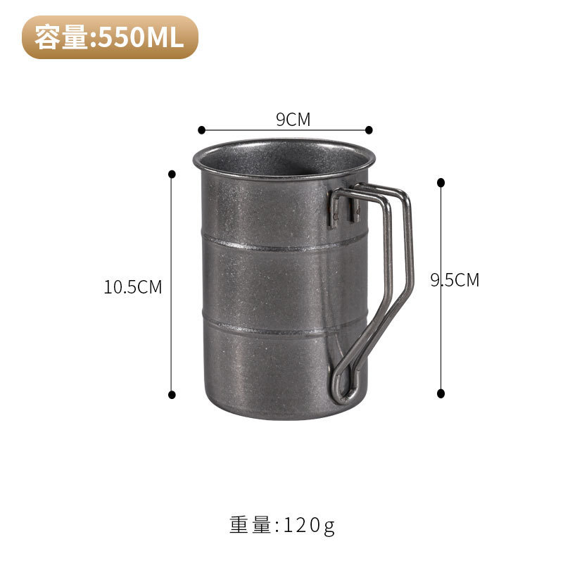 レトロ工業風ビールグラス304ステンレスマグカップ古いジュース冷たい飲み物カップ屋外キャンプ水カップ|undefined