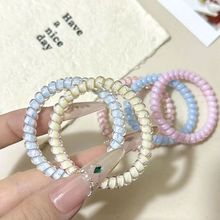 新款电话线果冻细款发圈甜美不伤高弹力发绳耐用无痕清新头绳头饰