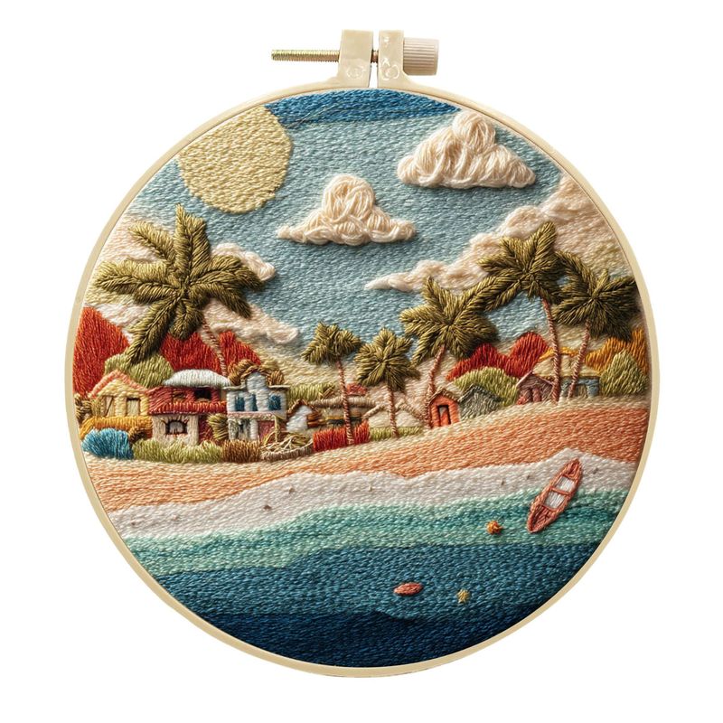 オリジナル先行販売クロスボーダー新製品刺繍 diy 風景手作り生地材料パッケージキットクリエイティブ手作り裁縫英語|undefined
