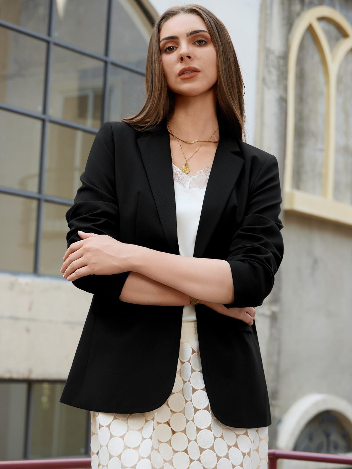 Fashionable Women's Single-button Blazer For Smart Office Wear_voghion.com