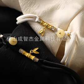 竹报平安节节高竹子服饰扣 合金竹节扣新中式服饰配件 中式典雅美