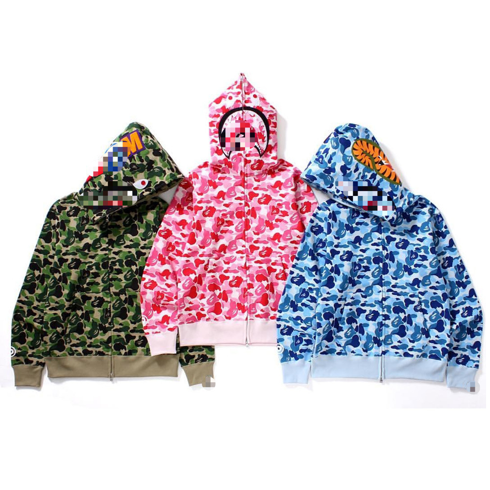Sudadera con Capucha y Cierre de Camuflaje de Tiburón para Adolescentes