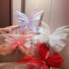 美塑花蝴蝶手工花艺道具真丝大型婚礼装饰拍照户外50cm打卡