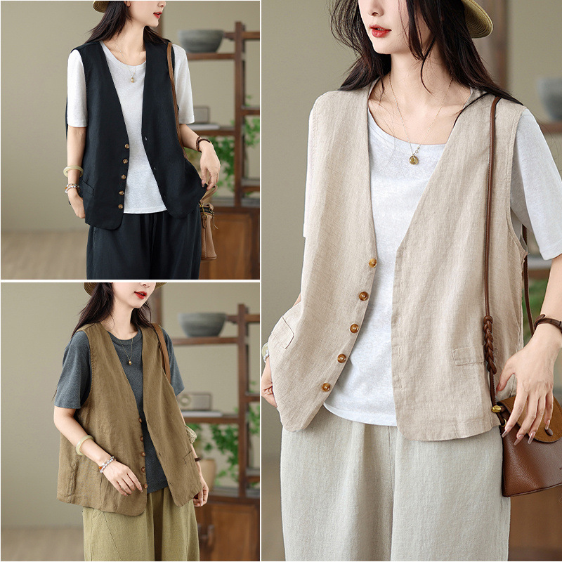 Solid color summer vest sleevless