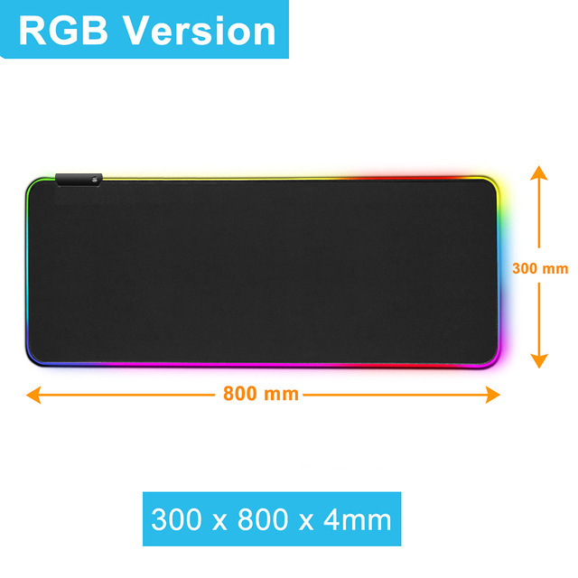 En stock luminoso RGB mouse pad luminoso juego de color mágico LED estera Mesa goma espesada bloqueo borde