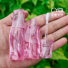 异形2.4ML唇彩管 波浪半透明唇釉包材 粉色唇泥唇蜜空瓶定制