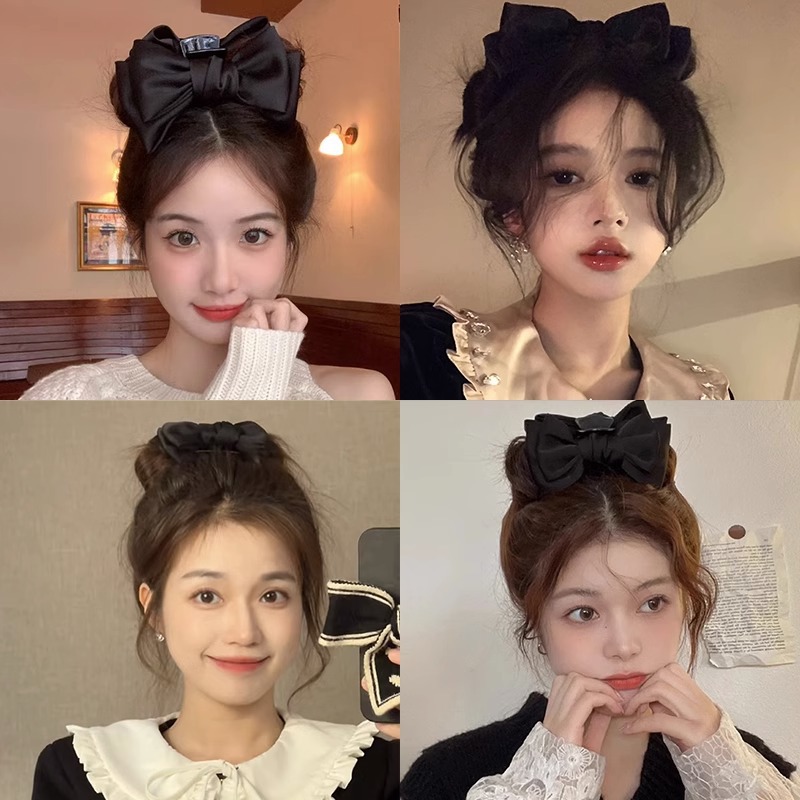 Pequeña Niña de estilo occidental horquilla princesa cabeza pelo agarre arco niños clip espalda Cabeza tiburón clip horquilla negra