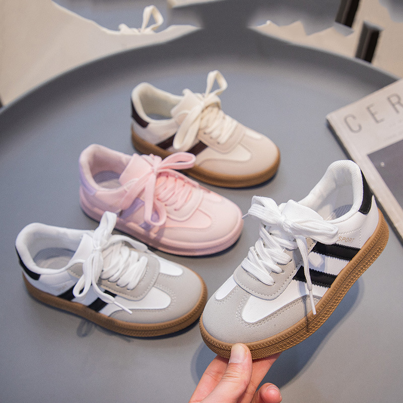 Zapatos infantiles Gump, zapatos de suela suave para niños, primavera y otoño 2024 nuevos zapatos de skate casuales para niñas, zapatos de entrenamiento transpirables, moda