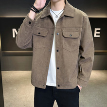 灯芯绒夹克男2025秋季新款休闲时尚气质工装春秋男装修身潮流外套