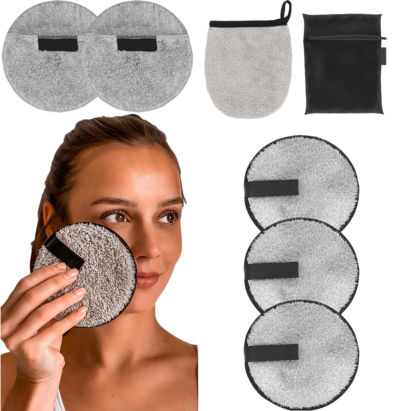 Polyester Coral Gloves Face Wash Towel Gloves Makeup Remover Towel Lazy Face Wash Sponge Easy to Clean Reusable Makeup Remover Cleaning