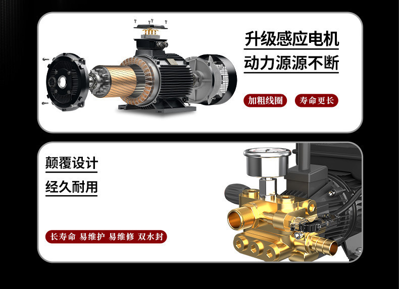 Cross-border Black Cat Chicheng 220v Commercial Powerful High-Pressure Washer, Floor Cleaning Machine, Water Pump, High-Power Device