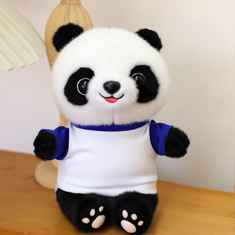 Disfraz encantador panda muñeca juguetes de peluche base panda recuerdos simulación tesoro nacional panda gigante puede agregar logotipo