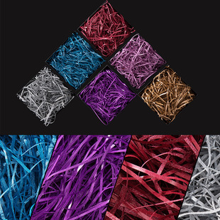 Factory wholesale Doke count glitter shredded paper silk wedding gift box filler raffia