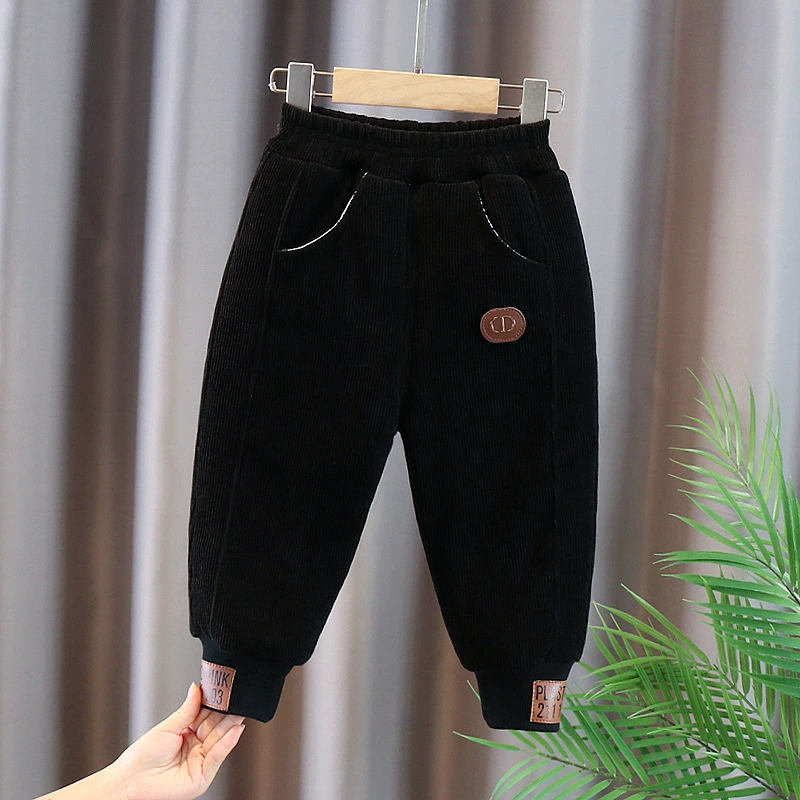 Winter children's warm quilted trousers for boys