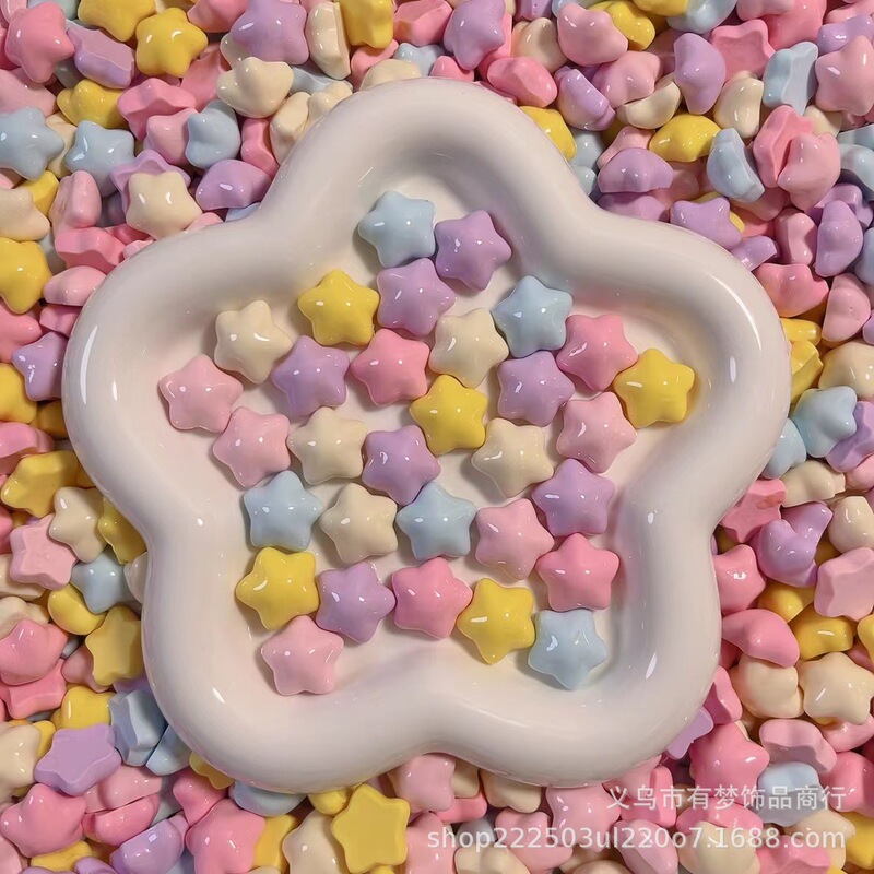 Macaron Five-pointed Star diy Material Cream Glue Mobile Phone Case Star Jewelry Accessories Handmade Hairpin Shoe Buckle Hair Accessories