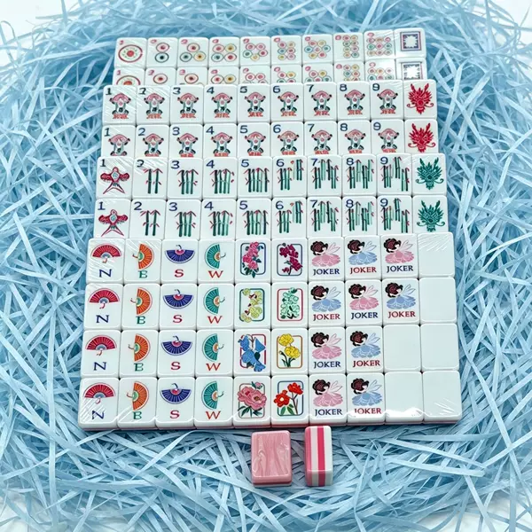 New luxury modern eco-friendly portable pink luminous pearl shell acrylic four-layer durable American-style mahjong