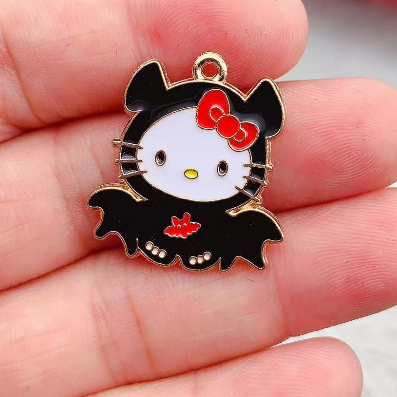 ハロウィン KT 猫 DIY ジュエリーアクセサリー悪魔ゴーストケイティ合金オイルドリップバッグ装飾ネックレスペンダント|undefined