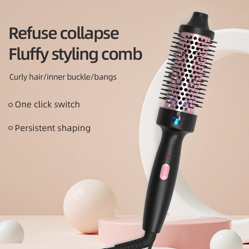 Foreign Trade Fluffy Perm Curling Comb Inner Curl Fluffy Curling Comb Barrel Comb Electric Curling Comb Long and Short Hair Care Electric Comb
