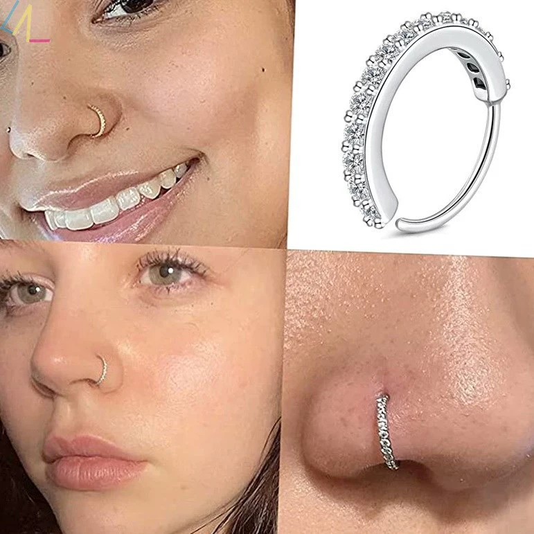 Модные циркониевые кольца для носа для женщин, украшения для пирсинга тела