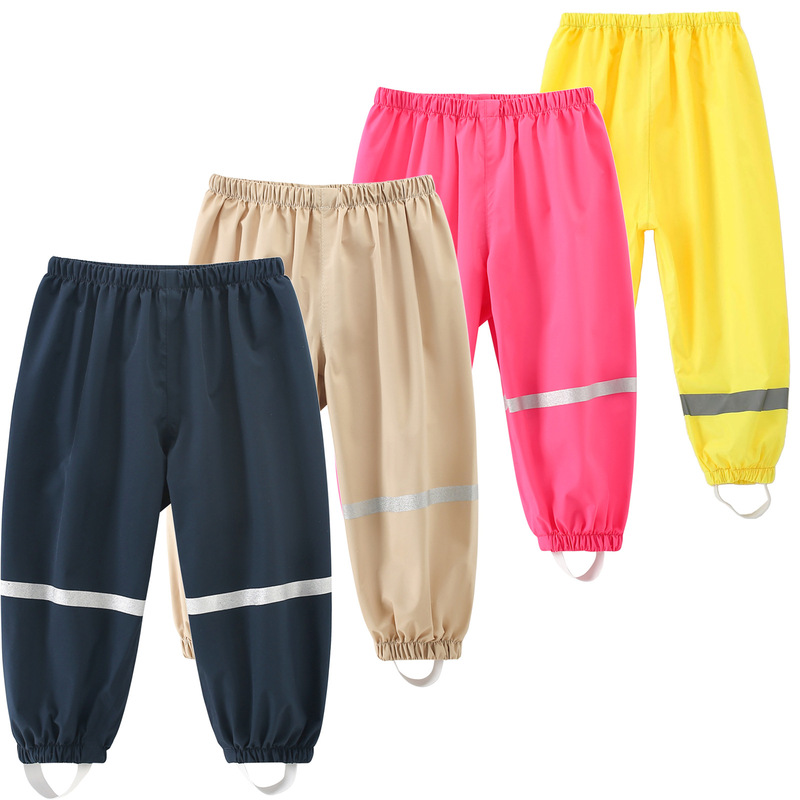 Children's Rain Pants for Girls and Boys Waterproof Pants for Babies' Rainproof Children's Kindergarten Comfortable Water and Sand Rush Pants