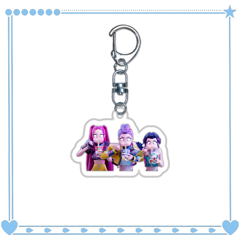 Personalizada película de dibujos animados acrílico transparente KPOP accesorios bolsas de chicas hermosos colgantes de regalo