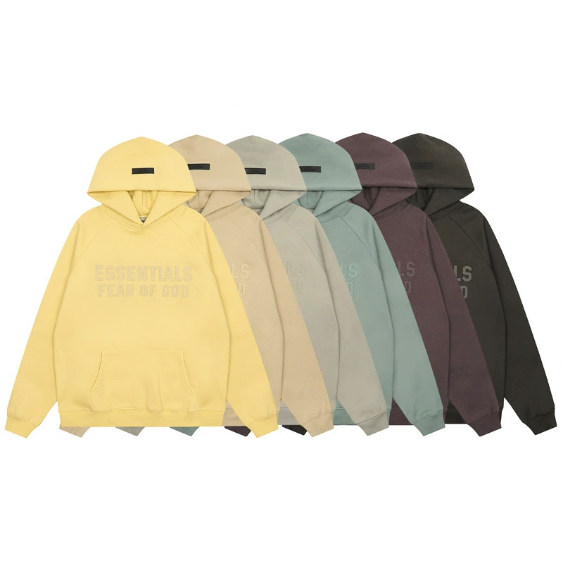Многострочная толстовка с капюшоном FOG ESSENTIALS, стерео силиконовые буквы, свободная бархатная толстовка с капюшоном для мужчин и женщин, бренд уличной моды