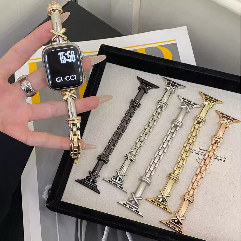 Suitable for Apple Iwatch109876Se Watch Xiaomi 89Pro Bracelet-Style Metal Chain Huawei Gt5/Gt4 Suitable for Apple Iwatch109876Se Watch Xiaomi 89Pro Bracelet-Style Metal Chain Huawei Gt5/Gt4