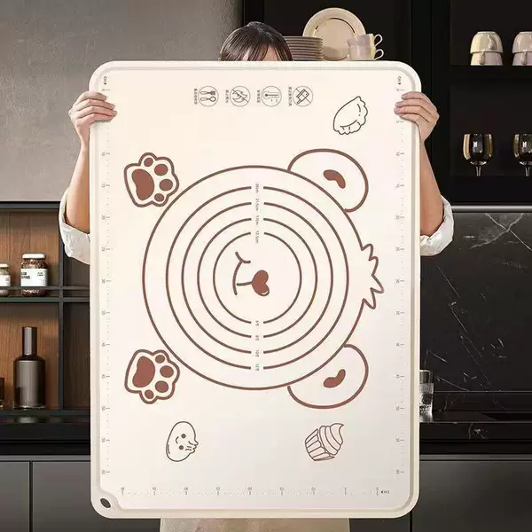 Bear silicone mat thickened kneading mat food grade rolling mat household chopping board large kitchen baking and noodle mat