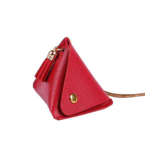 Compact storage bag Dragon Boat Festival Zongzi coin purse Triangular coin loose money access card leather storage bag