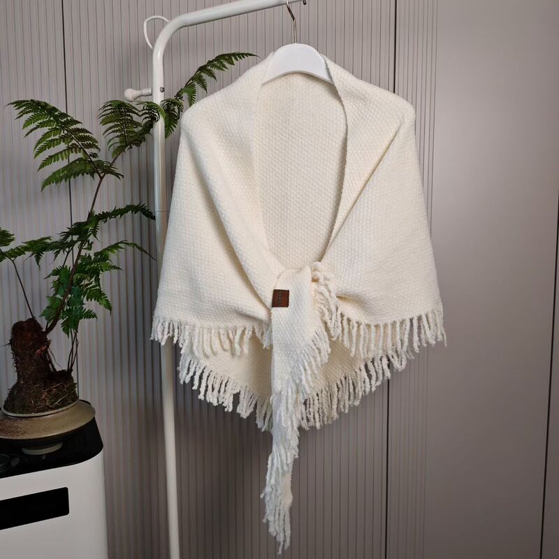 Thick Woolen Knitted Triangle Shawl for Women in Winter, New Style, High-End, Warm and Cold-Proof, Versatile Air-Conditioned Room