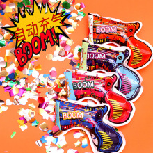 抖音同款生日气氛礼炮喷花筒手持拉炮礼花新年自动充气结婚礼花枪