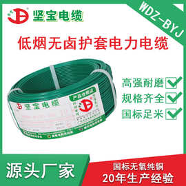 WDZ-BYJ低烟无卤铜芯电力电缆家用国标电源1平方单芯硬线塑铜线