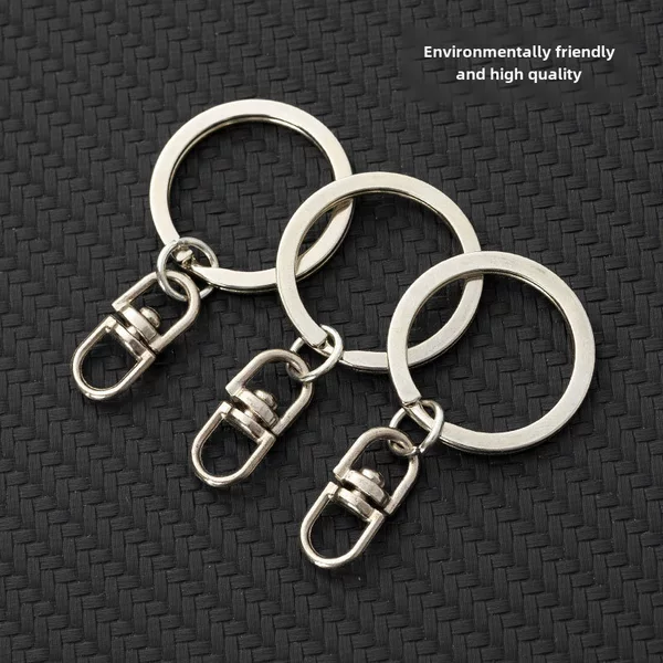 Environmental protection 25mm flat key ring hanging 8 word to white K key chain photo frame pendant metal key chain hanging accessories