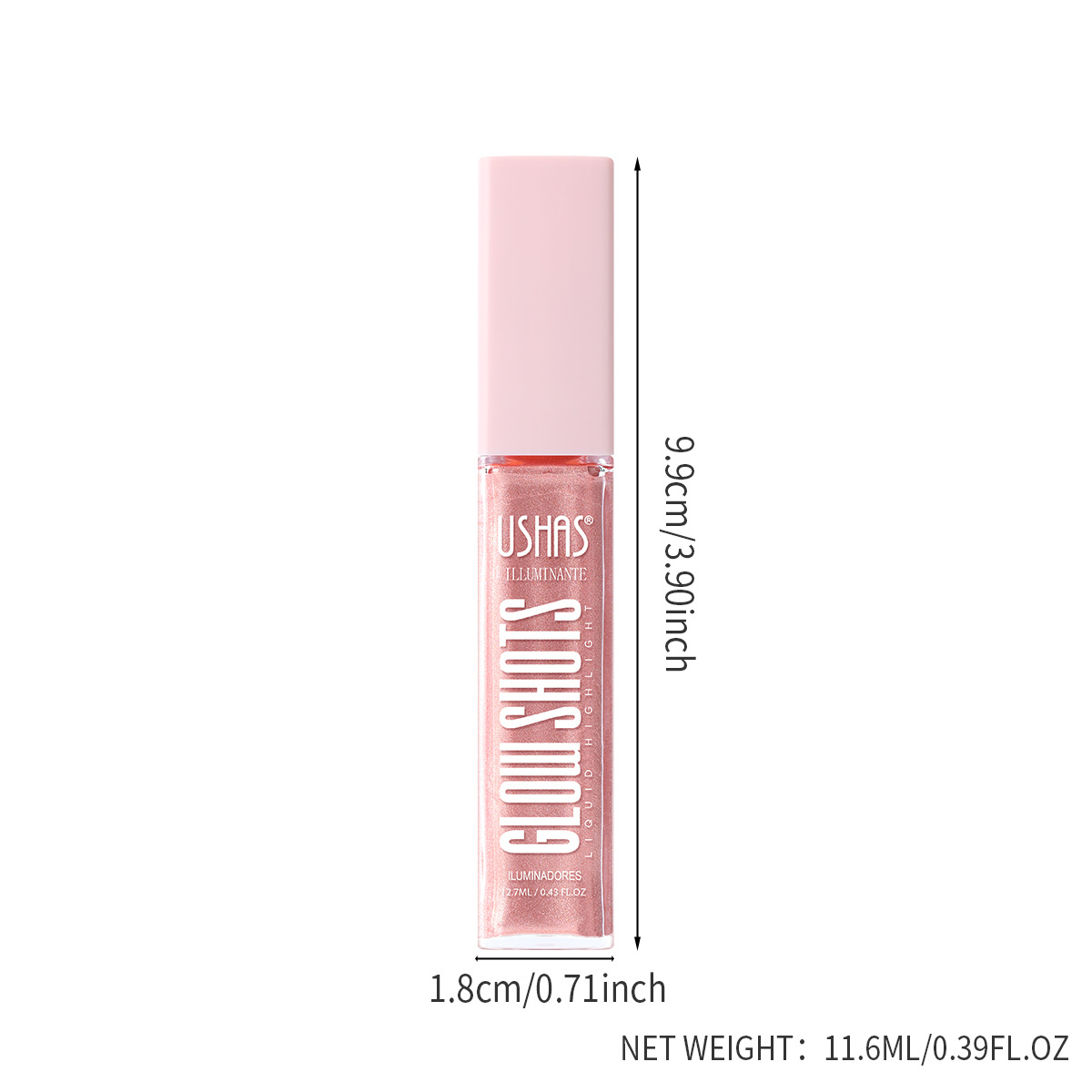 USHAS europeo y americano punto transfronterizo líquido de alto brillo impermeable y duradero contorno brillante líquido sedoso FS459B