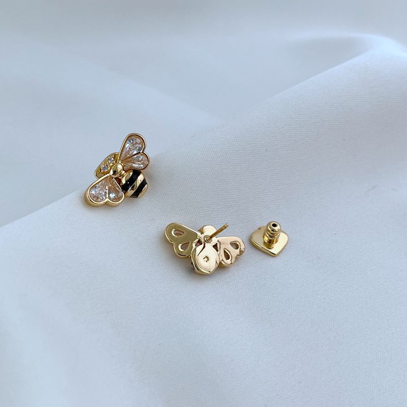 Casual Bee Copper Plating Zircon Women's Earrings Necklace display picture 24