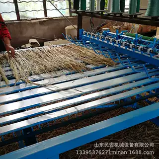冬季果蔬大棚保温草被机大棚保温草苫子机自动切断草席芦苇编织机