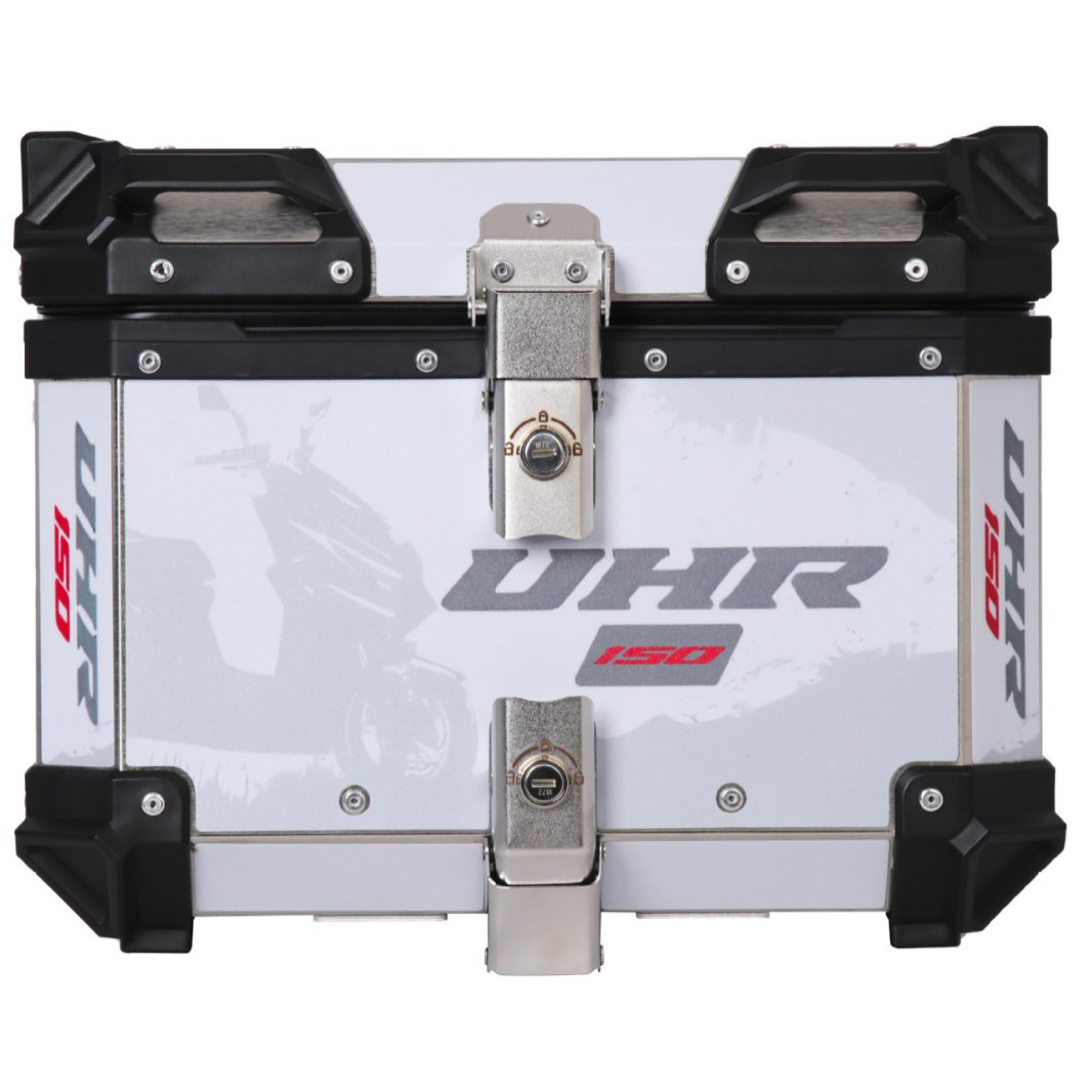 45LUHR150 caja trasera de aleación de aluminio blanco con calcomanía caja trasera de motocicleta scooter ternero coche eléctrico baúl