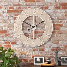 亚马逊热卖创意挂钟 客厅装饰木质钟表家居钟饰静音时钟壁钟直售