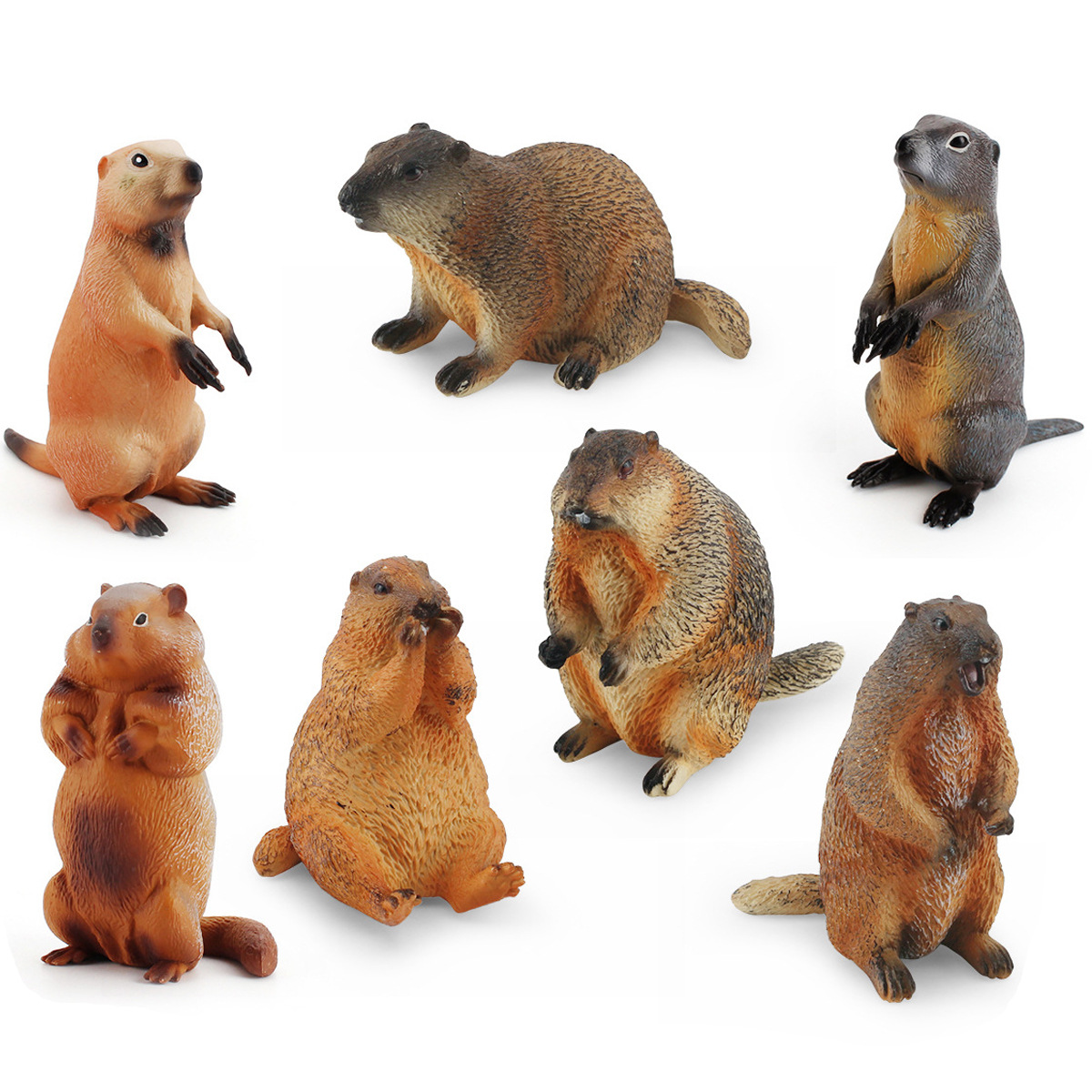 Simulación sólida de los niños mundo animal Groundhog modelo ratón ardilla sólida decoración juguete
