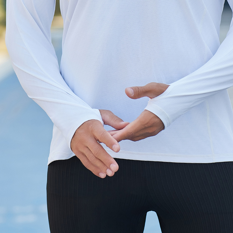 Suéter de primavera y verano para hombres entrenamiento al aire libre de Maratón de manga larga de secado rápido camiseta de carrera de fitness con capucha transpirable